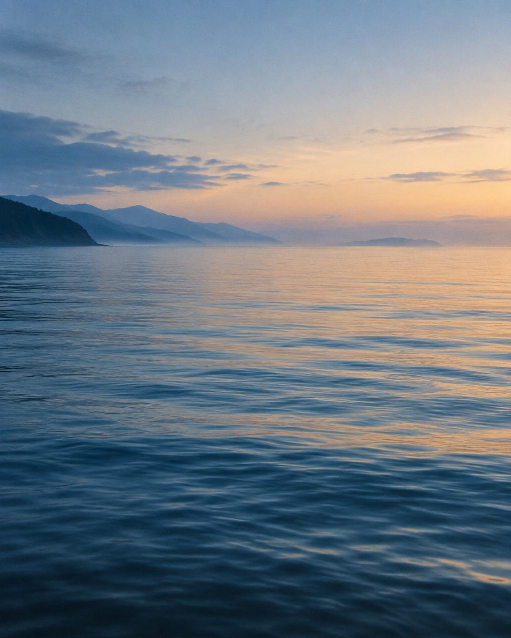 夕暮れの穏やかな海